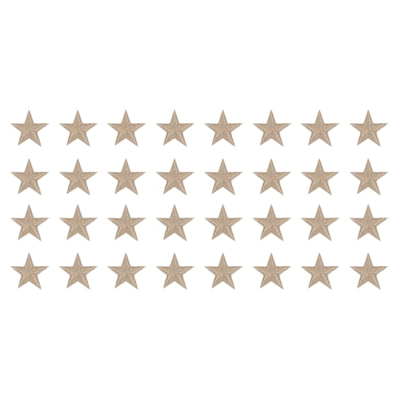 Uxcell 32Pack Iron on Star Patches, Sew on Star Embroidered Patches, DIY Applique Repair Patch for Crafts, 29mm Light Brown