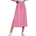 thumbnail image 2 of Gamivast Skirts for Women High Waisted A-Line Midi Skirt with Pockets Casual Skirt Work Office Skirt Flowy Pull on Modest Business Commuter Daily Wear Pink XL, 2 of 6
