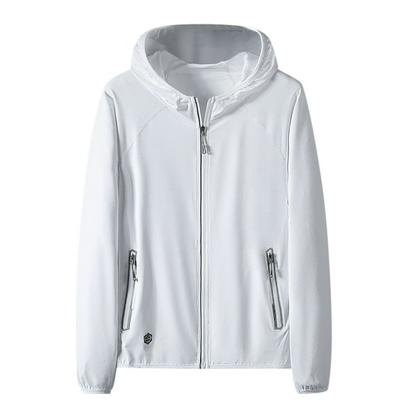 GigrtiJin Casual Full Zip Cotton Hoodies for Men Solid Color Hooded Long Sleeve Sun Protection Sweatshirt with Pocket Baggy Sport Jacket