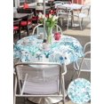thumbnail image 5 of Outdoor Tablecloth with Umbrella Hole for Patio/Picnic/Party/Camping, Ocean Coral Waterproof Table Cloth Round Cover Washable, Summer Nautical Coastal Coral Starfish Blue Green (Dia 60"), 5 of 8