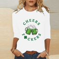 thumbnail image 2 of YanHoo Women 3/4 Sleeve Tunic Tops 3/4 Sleeve T Shirts for Women St Patricks Day Tops Crewneck 3/4 Sleeve Sweatshirts for Teen Kids Summer Sales St Patricks Day 3/4 Length Sleeve Tops, 2 of 5