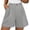 Gray-shorts, variant on Women Pleated Work Shorts, Wide Leg Button High Waisted Dress Shorts, Summer Office Business Casual Bottoms ,S-3XL