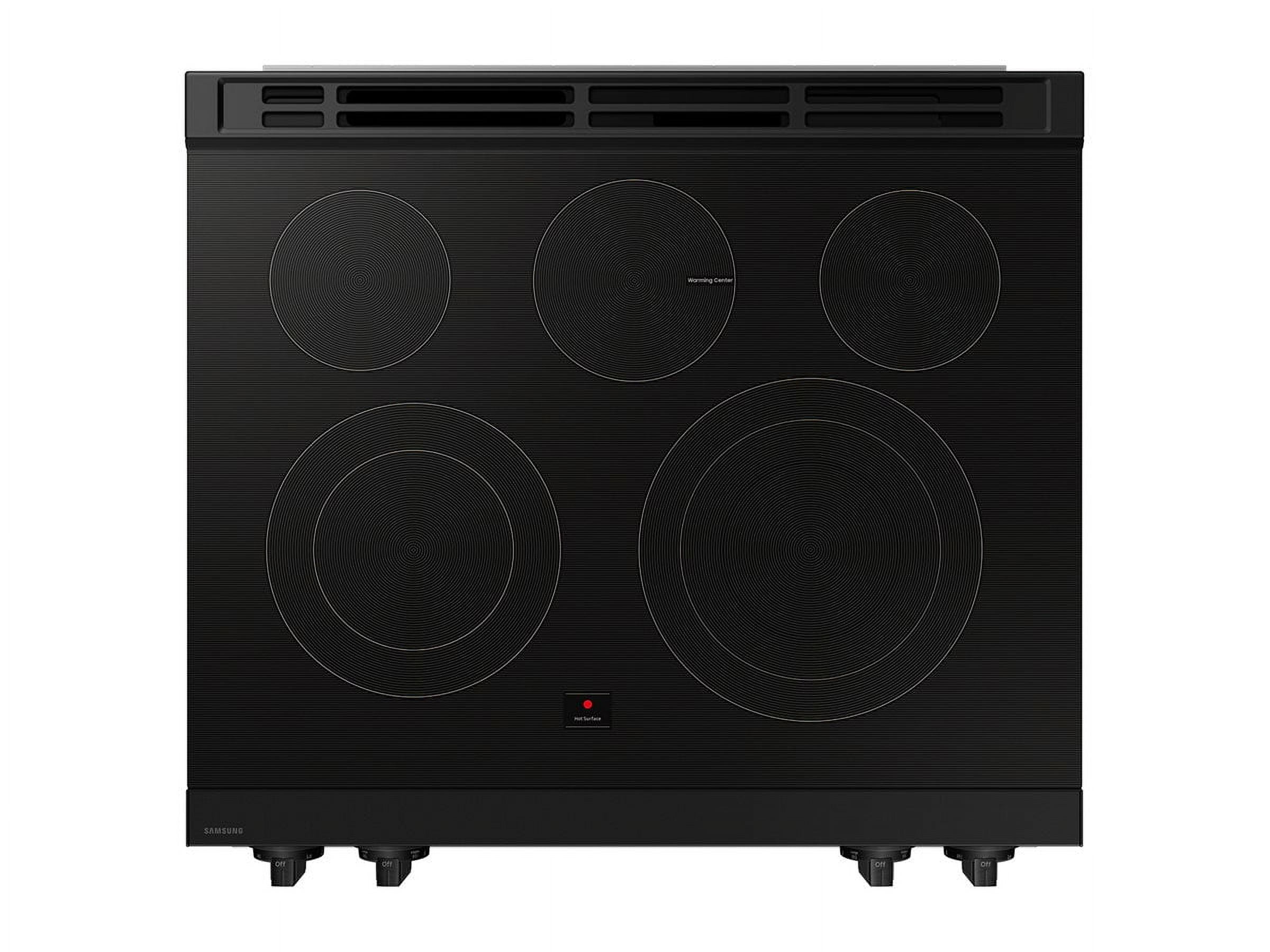 Samsung Inch Slide-In Electric Smart Range with 5 Elements, 6.3 cu. ft. Convection Oven, Warming Center, Storage Drawer, Air Fry, Self & Steam Clean, and ADA Compliant NSE6DB830012