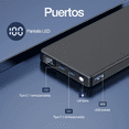 thumbnail image 2 of Power Bank Batería 10000mAh Carga Rapida 22.5W 1Hora con LED Pantalla Portátil Digital Xtellar negro, 2 of 4