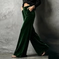 thumbnail image 6 of Mifsaly Women's Velvet Wide Leg Trousers High Waisted Flowy Palazzo Pants Fall Winter Elegant Evening Party Business Casual Outfits with Pockets, 6 of 8