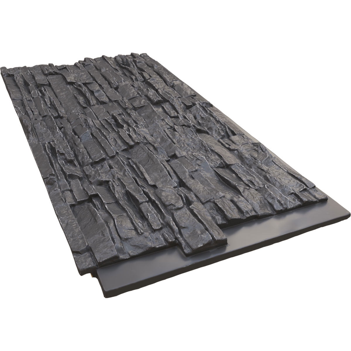 Ekena Millwork 45.75"W x 24.50"H x 1.25"D Canyon Ridge Stacked Stone, StoneWall Faux Stone Siding Panel, Slate Gray