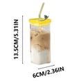 thumbnail image 2 of Eoozwa Glass Cup with Transparent Lid and Straw,12 Oz Iced Coffee Cup,Glass Smoothie Drinking Cups Set, Reusable Transparent Glasses Cups Suitable for Cocktails,Beer,Coffee, 2 of 6