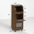 thumbnail image 4 of Pusnapku 3 Tier Potato Storage Bin, 38" Bread Box with Sliding Door and Wheel, Movable Vegetable Organization Cabinet, Wood Pantry Cabinet for Kitchen, 4 of 9