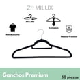 thumbnail image 2 of 50 Ganchos PARA Ropa de Terciopelo Premium Zomilux antideslizantes y resistentes Negro, 2 of 5