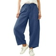 thumbnail image 3 of Avtoify Womens Pants Dressy Casual Wide Leg Corduroy Loose Flowy Ruffle, 3 of 7