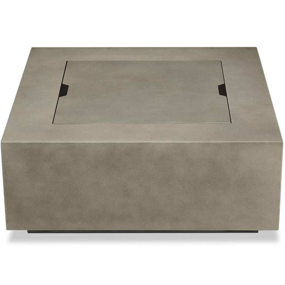 Bowery Hill Traditional Square Propane Fire Table with Conversion Kit in Gray
