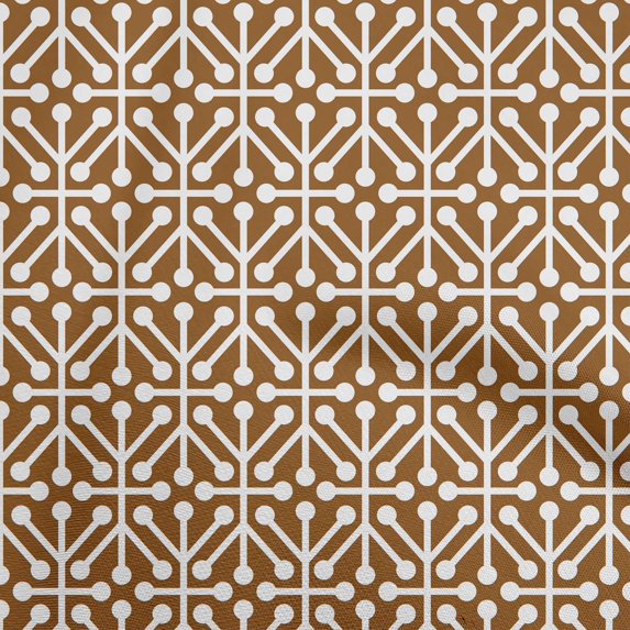 oneOone Cotton Flex Brown Fabric Geometric Dress Material Fabric Print Fabric By The Yard 40 Inch Wide