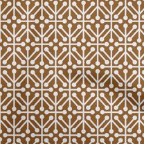 oneOone Cotton Flex Brown Fabric Geometric Dress Material Fabric Print Fabric By The Yard 40 Inch Wide