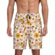 thumbnail image 1 of Balery Boho Flowers Pantalones cortos de pijama de punto de algodón para hombre con cinturilla y bolsillos-Small, 1 of 6