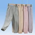 thumbnail image 5 of Beollynier Summer Lightweight Solid Color Anti-Mosquito Pants for Children Ages 5 to 15 - Sun Protection Trousers with Pockets - Ideal for Outdoor Activities, 5 of 6