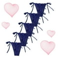 5PC Lace G-String Thongs for Women Low Waist Bikini Panties Cheeky ...