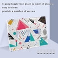 thumbnail image 3 of Yayeee Toggle Light Switch Wall Plate 3-Gang 6.37"x4.48" Decorative Outlet Cover, Green Retro Triangles, 3 of 7