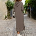 thumbnail image 7 of Neewe Women's Long Fleece Fall Sweatshirt Warm Hoodie Dress Pullover Plus Size with Pocket, 7 of 7