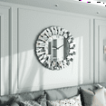 thumbnail image 6 of LUVODI 32 Inch Decor Mirror Wall Clock Beveled Glass Edge Wall Mirror with Clock for Living Room Bedroom Fireplaces, 6 of 9