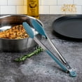 Thyme & Table Food Safe Heat Resistant Silicone Tongs, Blue