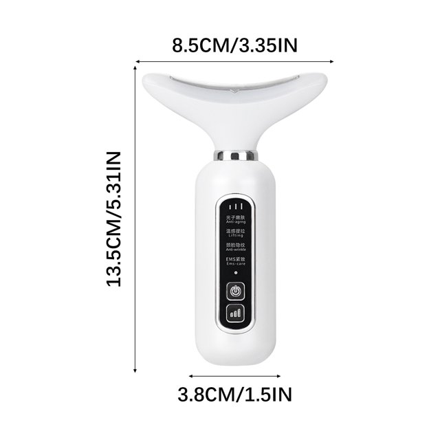 Soin du Visage et du Cou Instrument de Beauté pour le Cou Vibration Levage et Raffermissement Instrument de Beauté Rajeunissement des Photos Élimination des Rides du Cou Lumière Anti-Rides