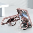 thumbnail image 7 of Designed for Samsung Galaxy S24 Crystal Clear Back Case, Luxury Case with Lens Protector Drop Protective Magnetic Rotating Ring Kickstand Shockproof Thin Fit Phone Case Cover, Pink, 7 of 7