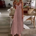 thumbnail image 2 of FRSASU Sundress for Women Casual Beach Lace Eyelet Dress Spaghetti Strap V-Neck Flowy Dresses Summer Vacation Outfits Pink-A, 2 of 6