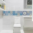 thumbnail image 6 of 24Pcs Waterproof Peel and Stick Tile Wall Stickers Kitchen Backsplash Decor 8"x8" DIY Decals Blue Brown Vinyl Tiles, 6 of 9