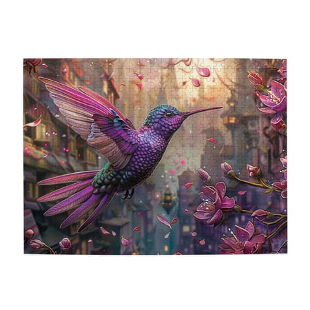 500 PCS Colorful bird & flowers puzzles for adults 500 pieces Challenging Brain Exercise Exquisite bird & flowers Wooden Puzzle Gift for bird & flowers Lovers Creative Activity Hobbies for Adults