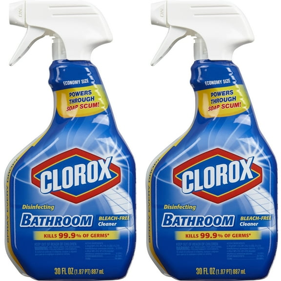 Clorox Disinfecting Spray Bottle Bathroom Cleaners, 30 Ounce, 2 Count