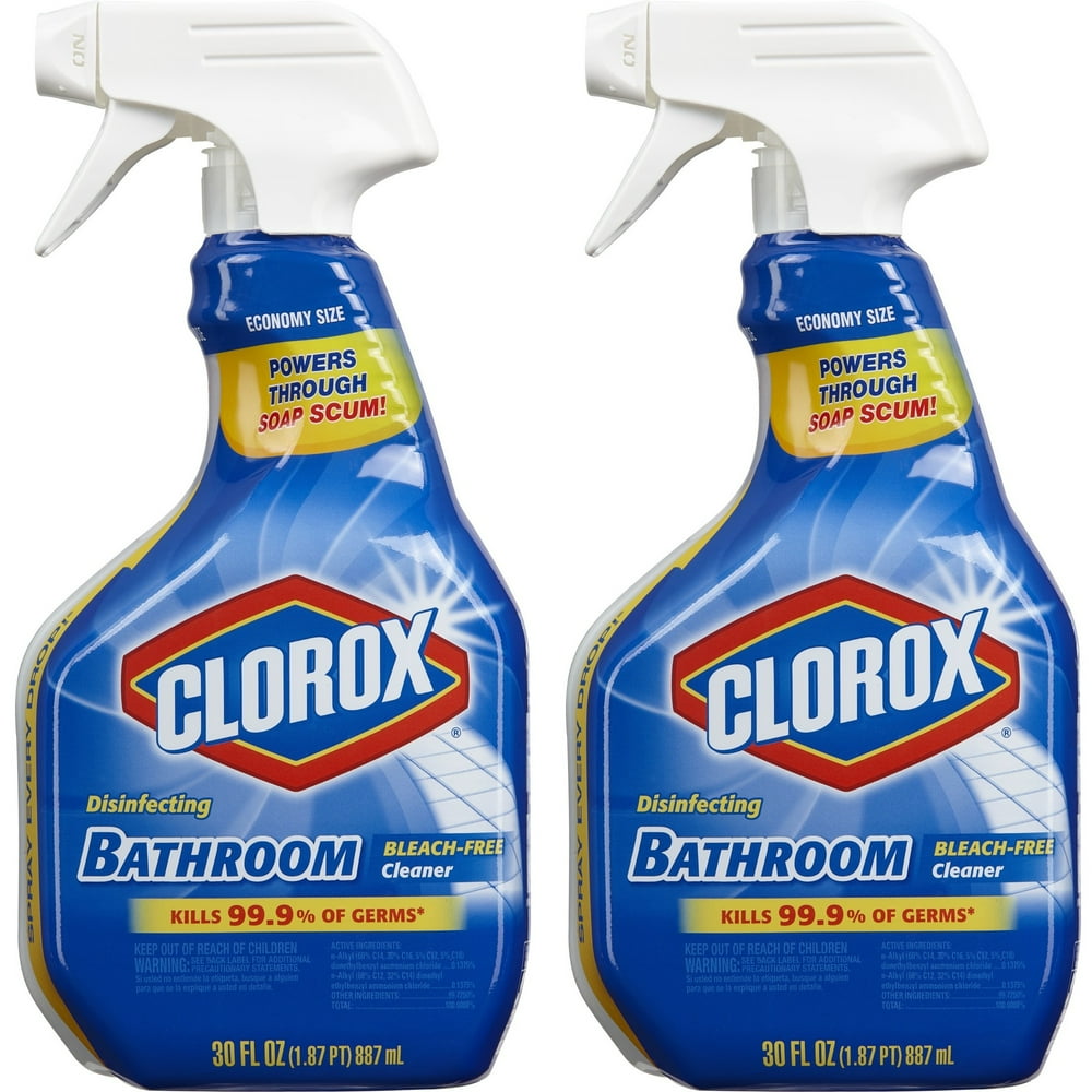 Clorox Disinfecting Bathroom Cleaner, Spray Bottle, 30 Ounces, 2 Pack