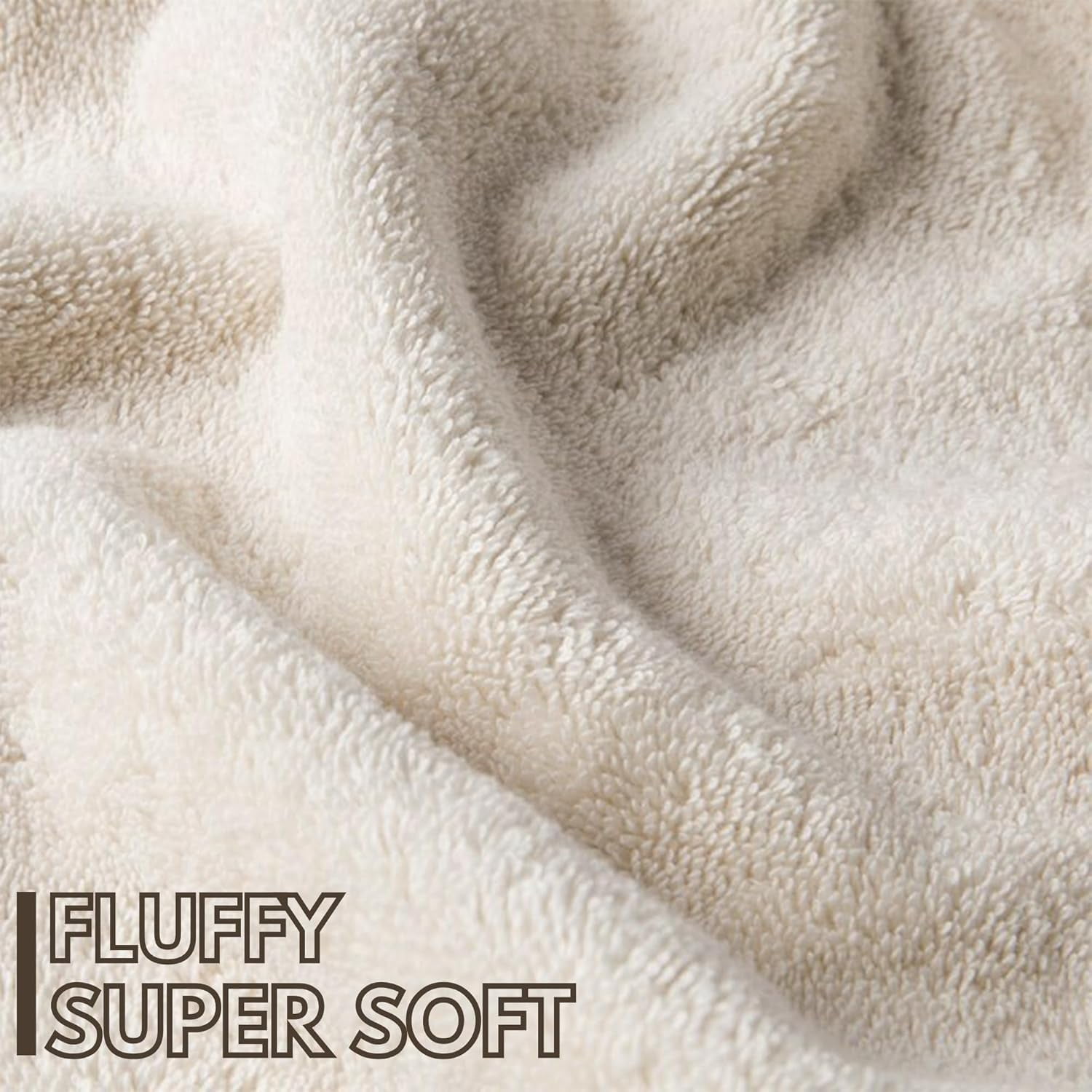 Bath Sheets Pack of 3 Oversized Towels 32x68 Inch 100 Percent Ring-Spun Cotton Quick Dry Soft Absorbent Luxury Bath Towels Ivory