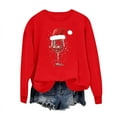 thumbnail image 5 of FAWUUDO Christmas Sweaters for Women Santa Christmas Tree Graphic Pullover Xmas Snowman Sweaters Red, 5 of 6