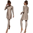 thumbnail image 2 of IBAKOM Traje de baño musulmán para mujer Conjunto de protección contra erupción 3 piezas Traje de baño modesto de manga larga con gorro de baño Traje de baño de surf, 2 of 4