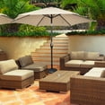 thumbnail image 1 of Costway 9Ft Outdoor Market Patio Table Umbrella Push Button Tilt Crank Lift Beige, 1 of 8