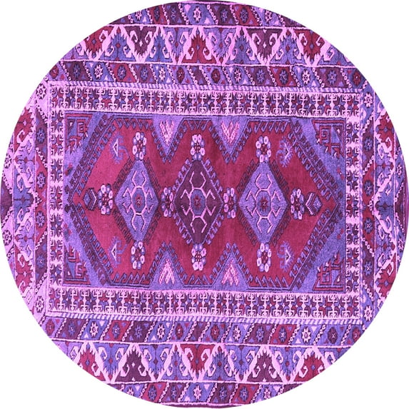 Ahgly Company Indoor Round Persian Purple Traditional Area Rugs, 5' Round