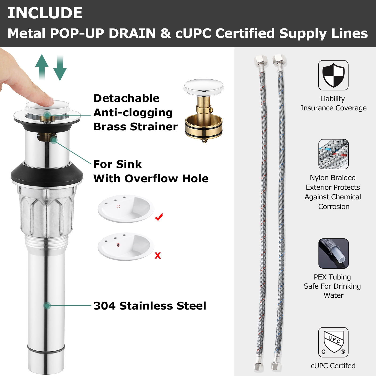 Parlos Centerset Single-handle Bathroom Faucet with Drain Assembly