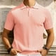 thumbnail image 1 of Playera Elvqul para Hombre Casuales Manga Corta sin Estampado Rosa con Solapa, 1 of 8