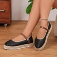 thumbnail image 5 of Samdudou Womens Flats Shoes Closed Toe Mary Jane Slip On Espadrilles Hollow Out Mesh Upper with Adjustable Buckle Strap Lightweight Walking Footwear Casual Summer, 5 of 7