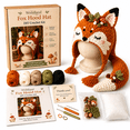 thumbnail image 2 of Fantasy Hood Hat DIY Crochet Kit Series, Animal Hood Hat Crochet Kit with Yarn, Hook and Step-by-Step Guide for Beginner Adults, Halloween Festival Craft Gift, 2 of 6