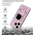 thumbnail image 6 of Compatible with Tecno Spark 20 Pro Case with Plating Creative Astronaut Cartoon Holder Pink, for Tecno Spark 20 Pro Phone Case Silicone Shockproof Stand Soft TPU Protective Slim Cover (Purple), 6 of 7