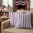 thumbnail image 6 of 2 Pack Outdoor Waterproof Throw Pillow Covers,July 4th American Star Stripe Decorative Square Patio Pillowcases for Chair Couch Sofa 16x16in, 6 of 9