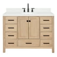 thumbnail image 2 of Ariel Cambridge 48 Inch Single Oval Sink Bathroom Vanity With Carrara White Quartz Countertop 1.5 Inch Edge In Oak, 2 of 10