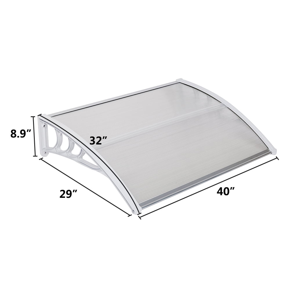 Kadyn 40"x 32" Window Awning, Outdoor Awning for Front Outdoor, UV Protection Hollow Sheet for home windows and doors, White Kadyn 40"x 32" Window Awning, Outdoor Awning for Front Outdoor, UV Protection Hollow Sheet for home windows and doors, White