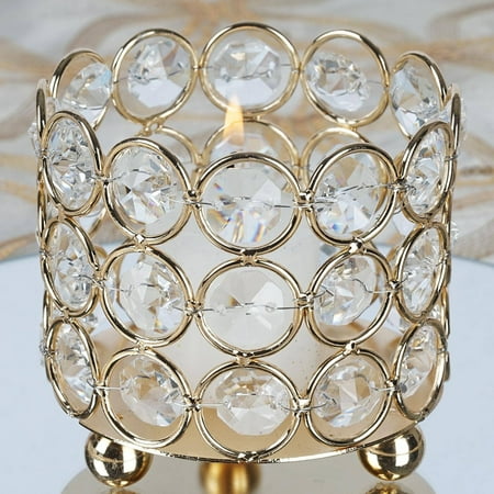 Dining Table Centerpieces Ideas BalsaCircle 2.75-Inch tall Crystal Tealight Votive Candle Holder - Wedding Party Table Home Dining Decorations Centerpieces ()