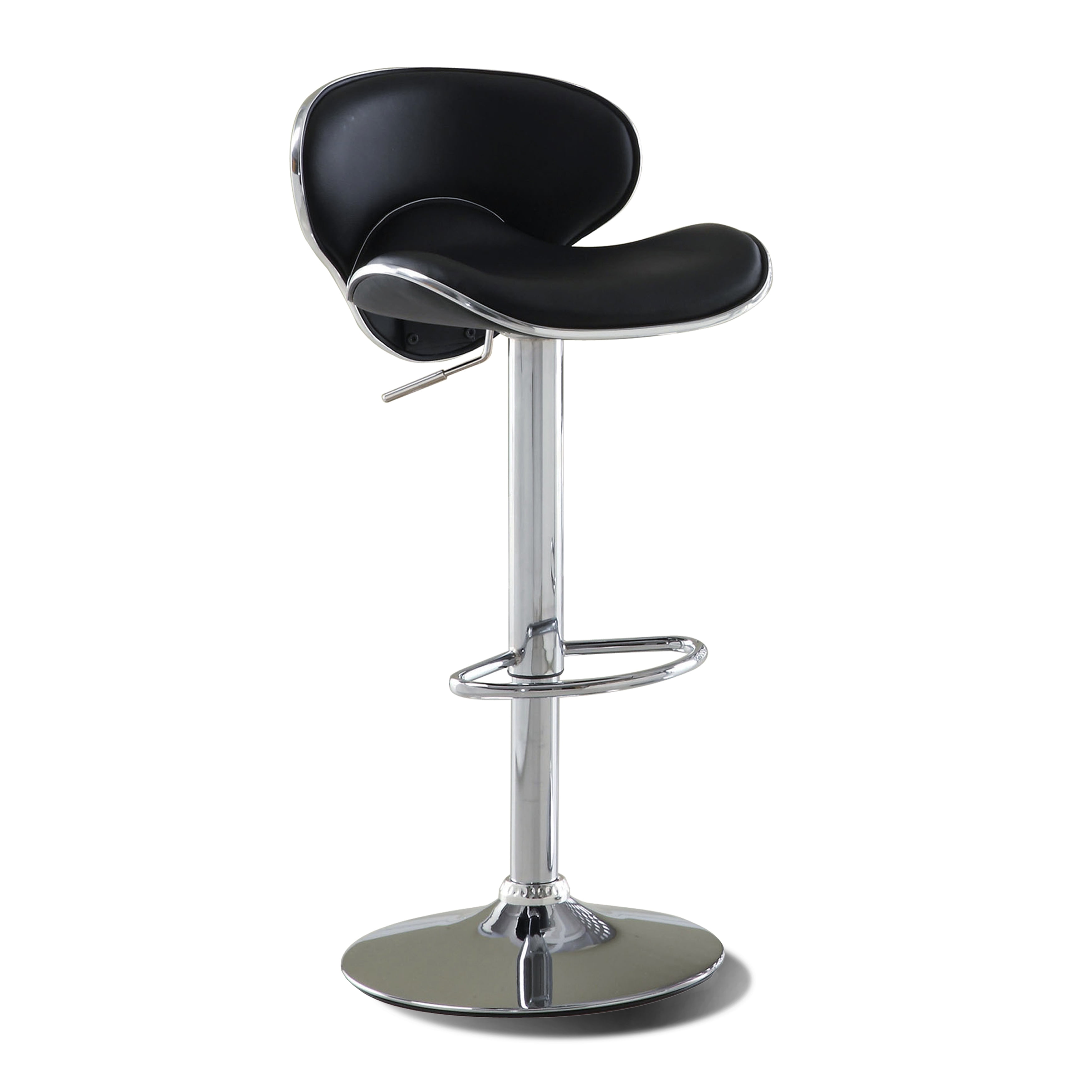 Cathy Contemporary Leatherette Padded Height Adjustable Bar Stool Black Walmart Com Walmart Com