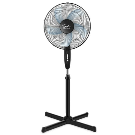 

Simple Deluxe Oscillating 16″ 3 Adjustable Speed Pedestal Stand Fan for Indoor Bedroom Living Room Home Office & College Dorm Use 16 Inch Black