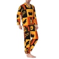 thumbnail image 2 of Sikiie Halloween Banner Symbols Mens Pajama Set, Soft Warm Long Sleeve Sleepwear, Cozy Button-Down Pjs for Men-X-Large, 2 of 7