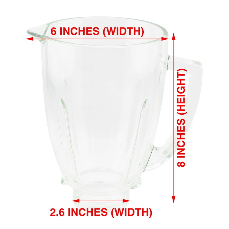 6-Cup Replacement Blender Glass Jar Compatible with Oster Pro