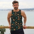 thumbnail image 6 of Lsque Deers In The Forest Pattern Mens Tank Tops Muscle Athletic Quick Dry Sleeveless Workout Fitness T Shirts Beach Tank Top, Loose-fit Sleeveless Shirt for Men-4X-Large, 6 of 7
